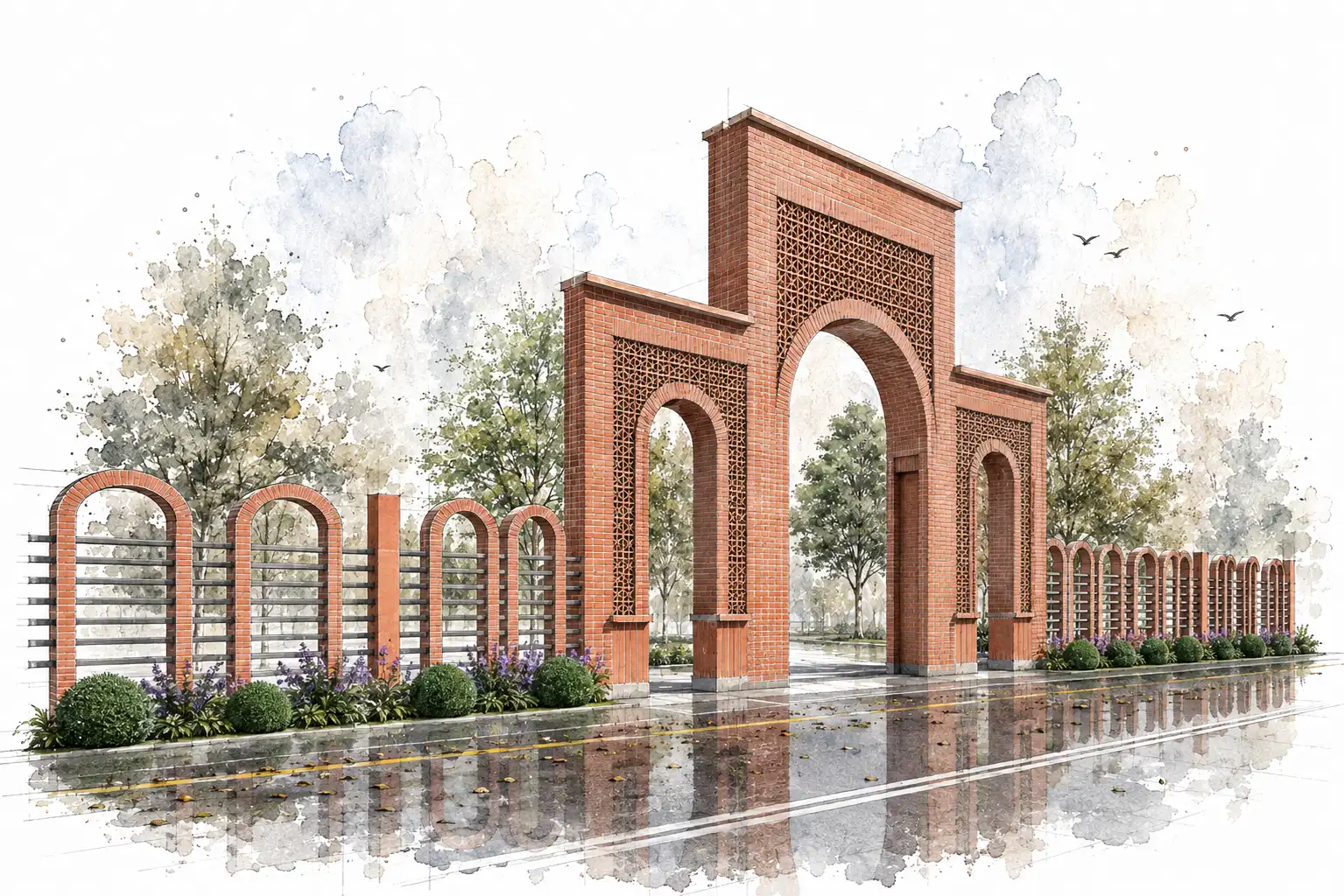 Contemporary prayer hall architecture designed by Sthapon Architects